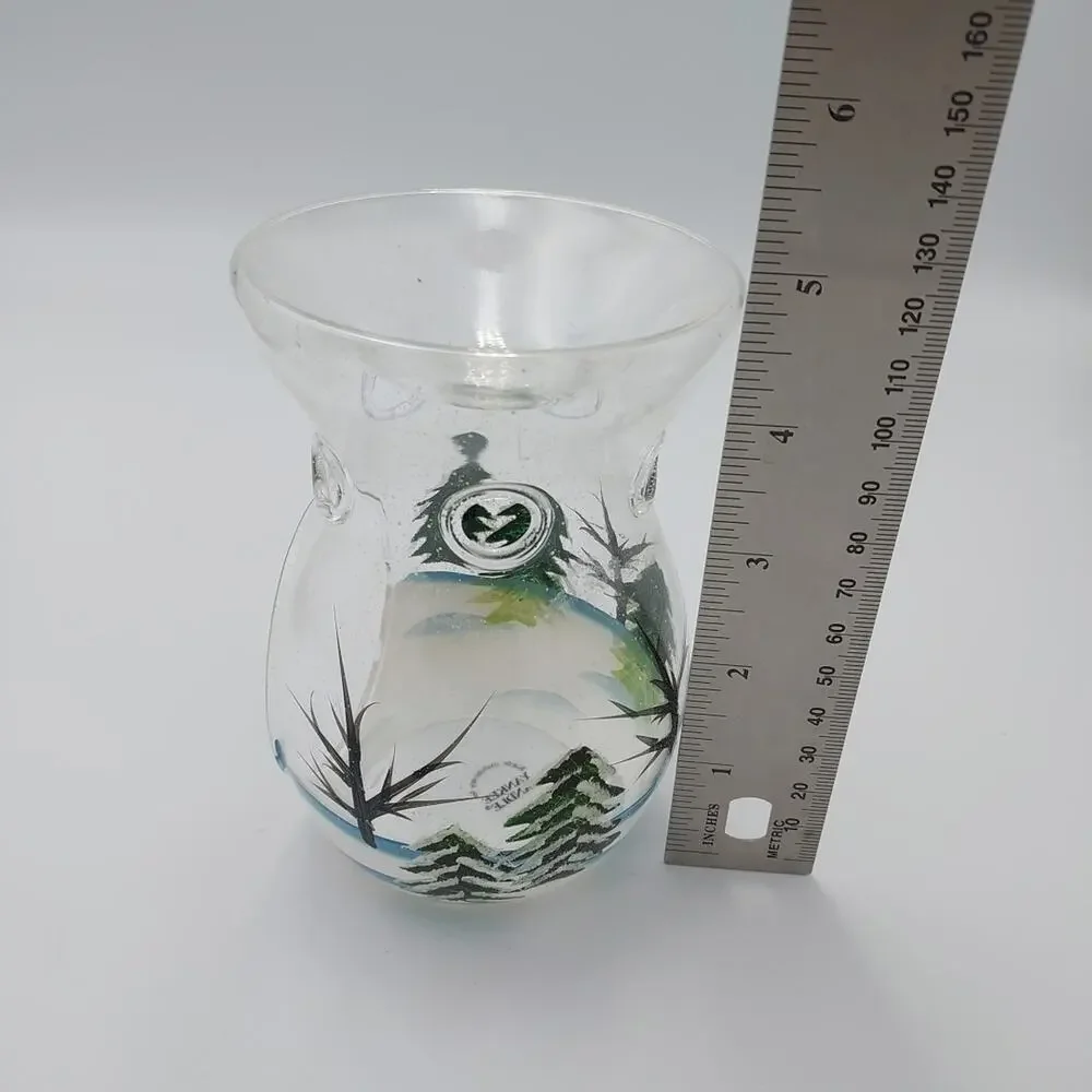 Yankee Candle Winter Glass‎ tart warmer Christmas trees snow